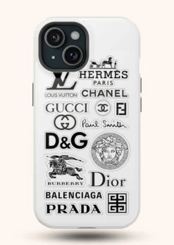 white black premium brand stickers glass cover for iphone 15