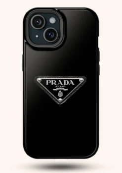 Prada black design phone cover for iPhone 15