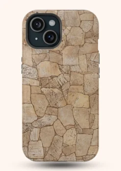earth beige stone style phone cover for iphone 15