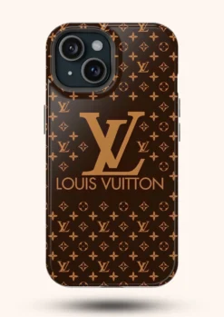 louis vuitton brown luxury style phone cover for iphone 15