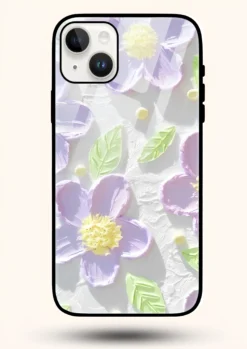 3D purple flower iPhone 15 cover