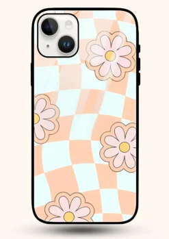 iPhone 15 back cover with orange flowers